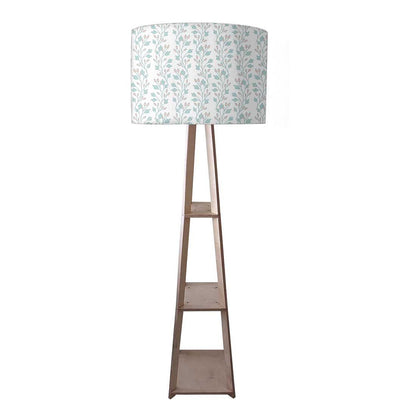Large Wooden Floor Lamp  -   White Flowers Nutcase