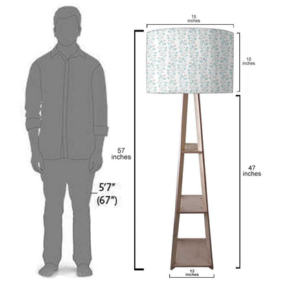 Large Wooden Floor Lamp  -   White Flowers Nutcase