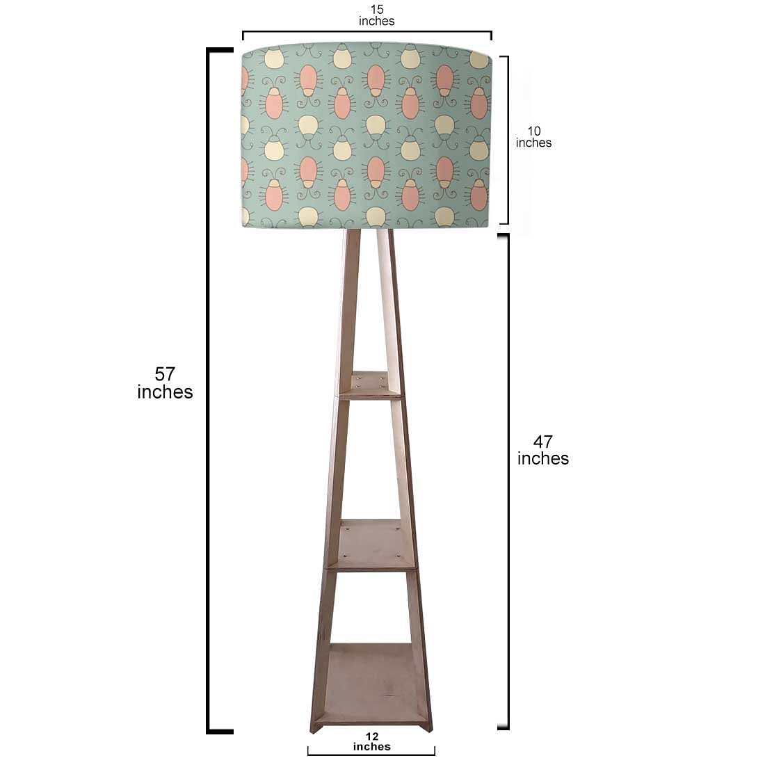 Small Wooden Floor Lamp  -   Cute Bugs Nutcase