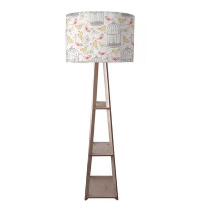 Tall Wooden Standing Lamps  -   Vintage Bird Cage Nutcase