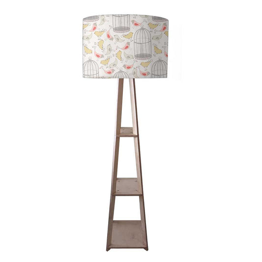 Tall Wooden Standing Lamps  -   Vintage Bird Cage Nutcase
