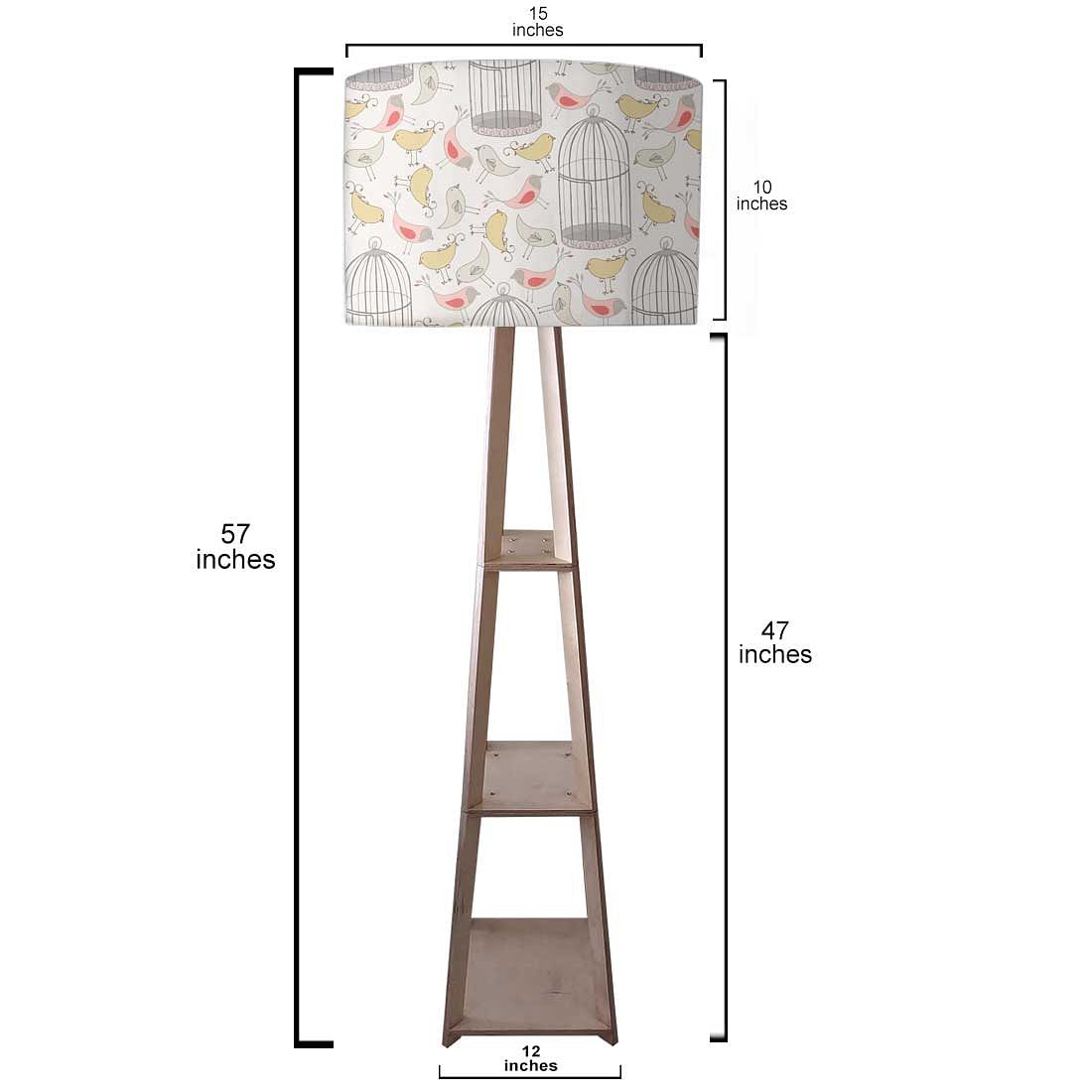 Tall Wooden Standing Lamps  -   Vintage Bird Cage Nutcase