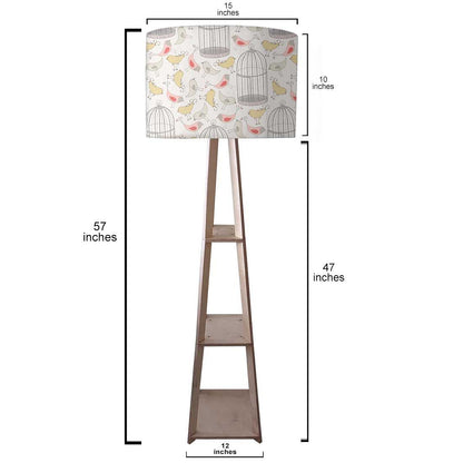 Tall Wooden Standing Lamps  -   Vintage Bird Cage Nutcase
