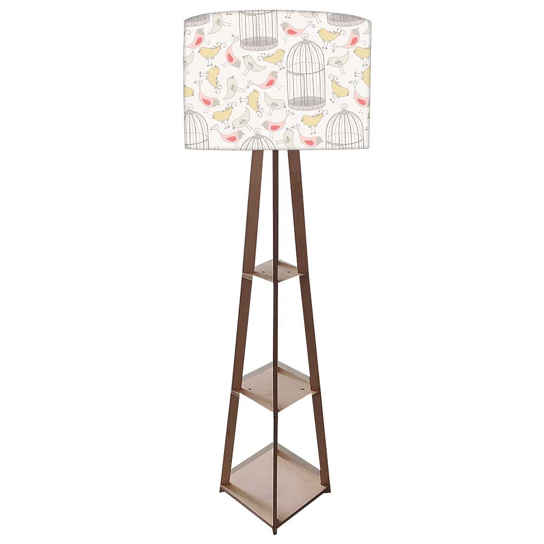 Tall Wooden Standing Lamps  -   Vintage Bird Cage Nutcase