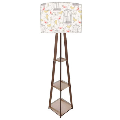 Tall Wooden Standing Lamps  -   Vintage Bird Cage Nutcase