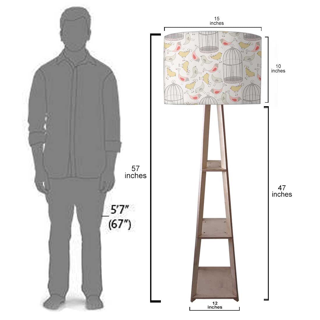 Tall Wooden Standing Lamps  -   Vintage Bird Cage Nutcase