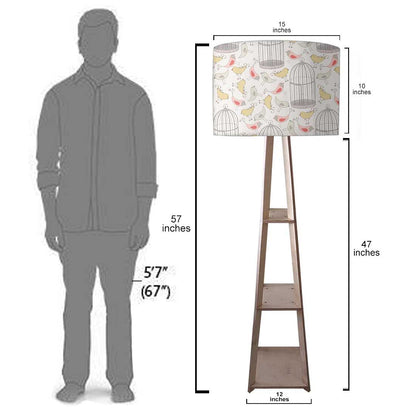 Tall Wooden Standing Lamps  -   Vintage Bird Cage Nutcase