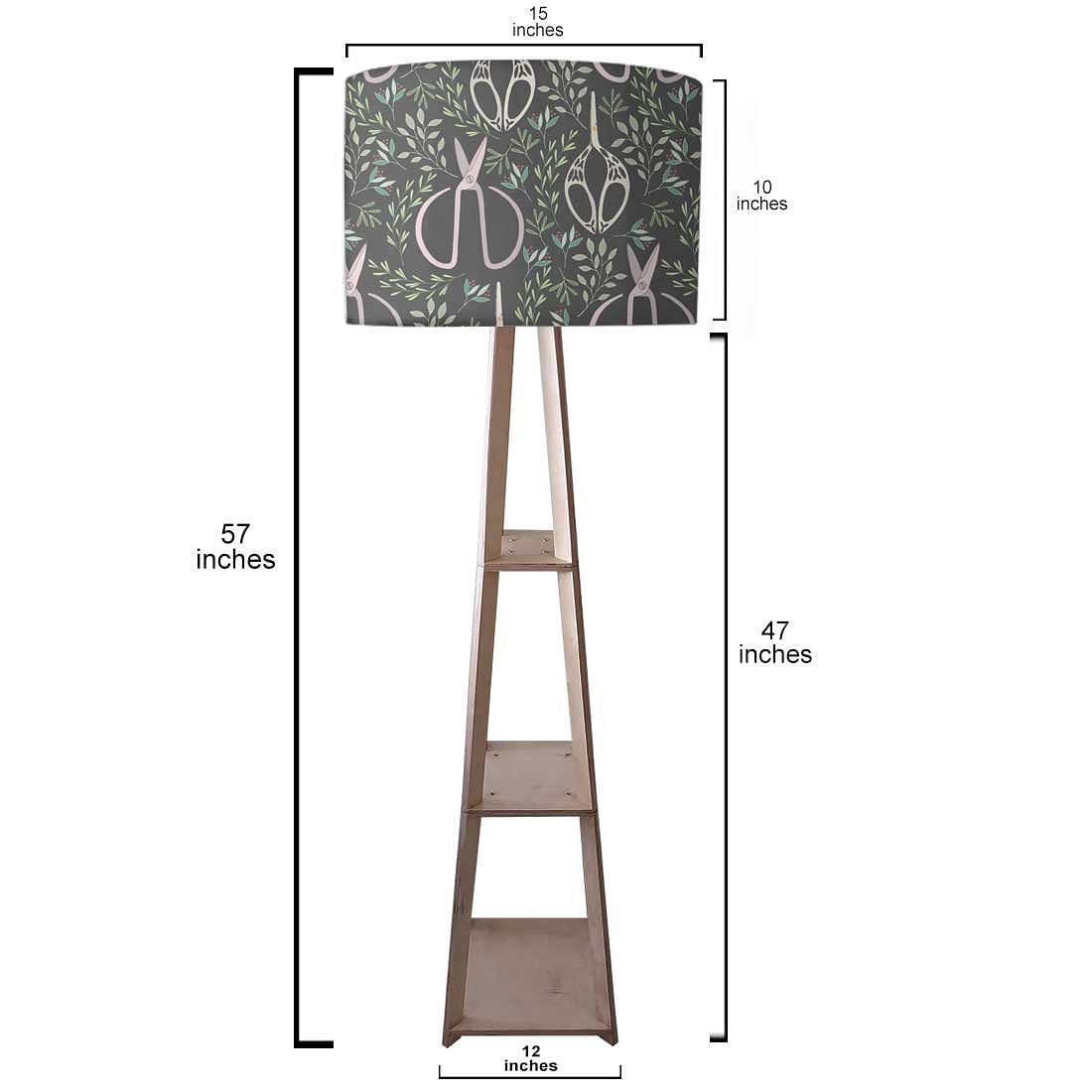 Wooden Corner Lamps with Shelves  -   Leaves Scissors Nutcase