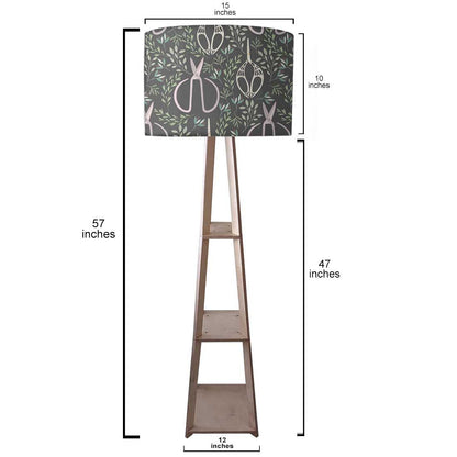 Wooden Corner Lamps with Shelves  -   Leaves Scissors Nutcase