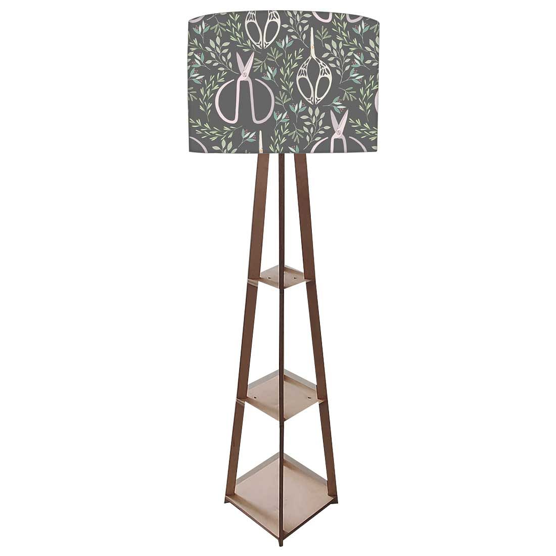 Wooden Corner Lamps with Shelves  -   Leaves Scissors Nutcase