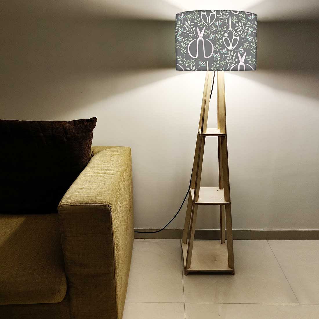 Wooden Corner Lamps with Shelves  -   Leaves Scissors Nutcase