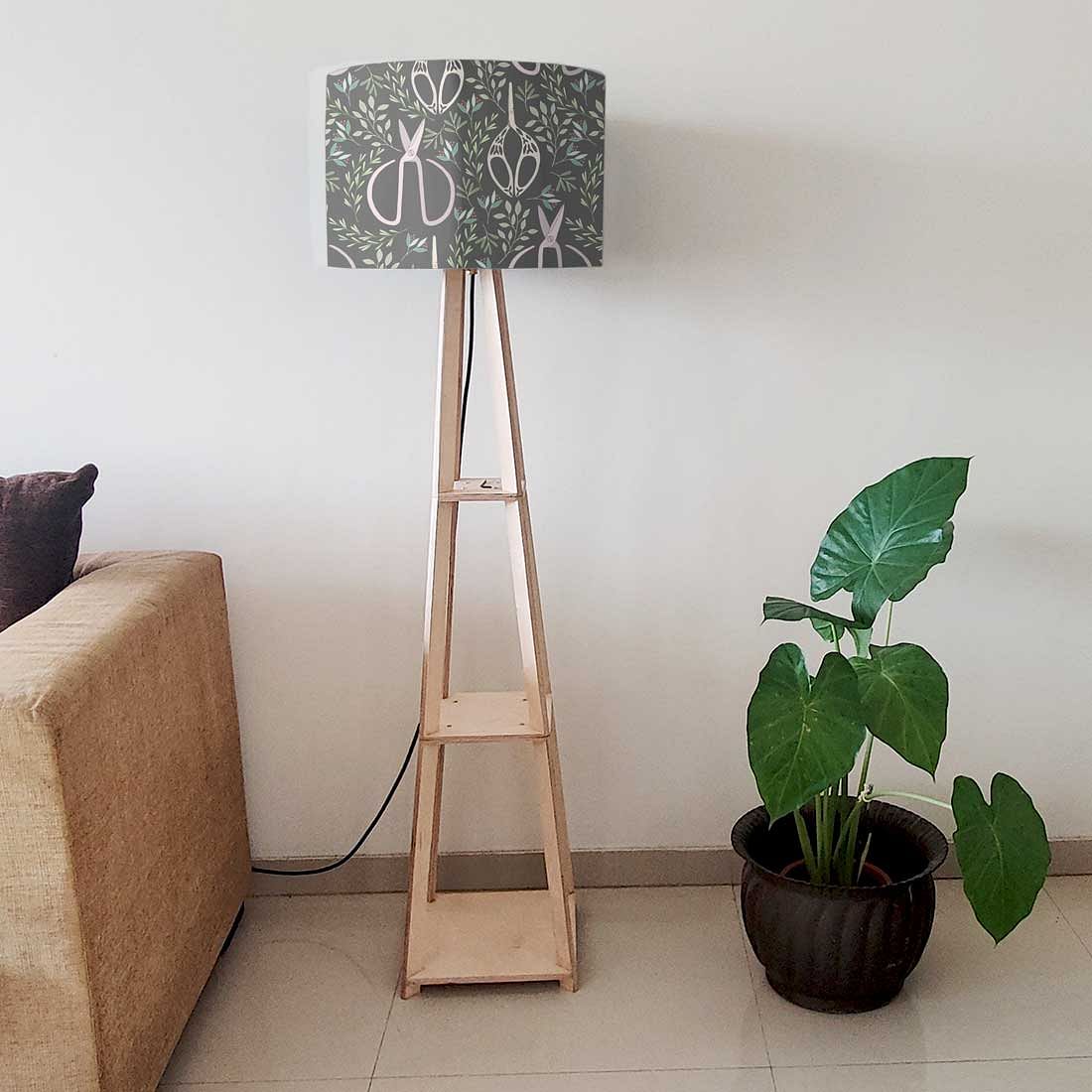 Wooden Corner Lamps with Shelves  -   Leaves Scissors Nutcase