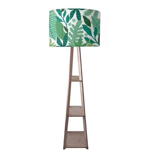 Tripod Floor Wooden Night Lamp with Shelf - Tropical Nutcase