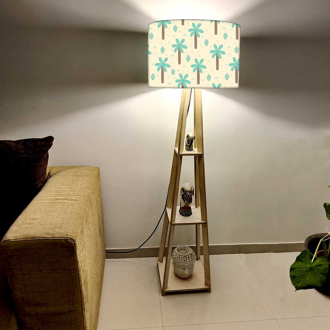Wooden Tripod Floor Lamp  -   Coconut Tree Nutcase
