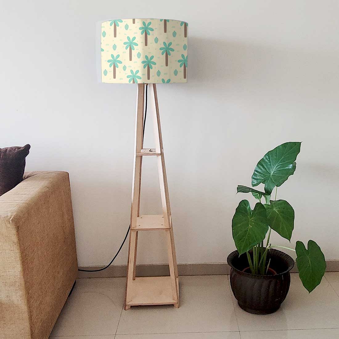 Wooden Tripod Floor Lamp  -   Coconut Tree Nutcase