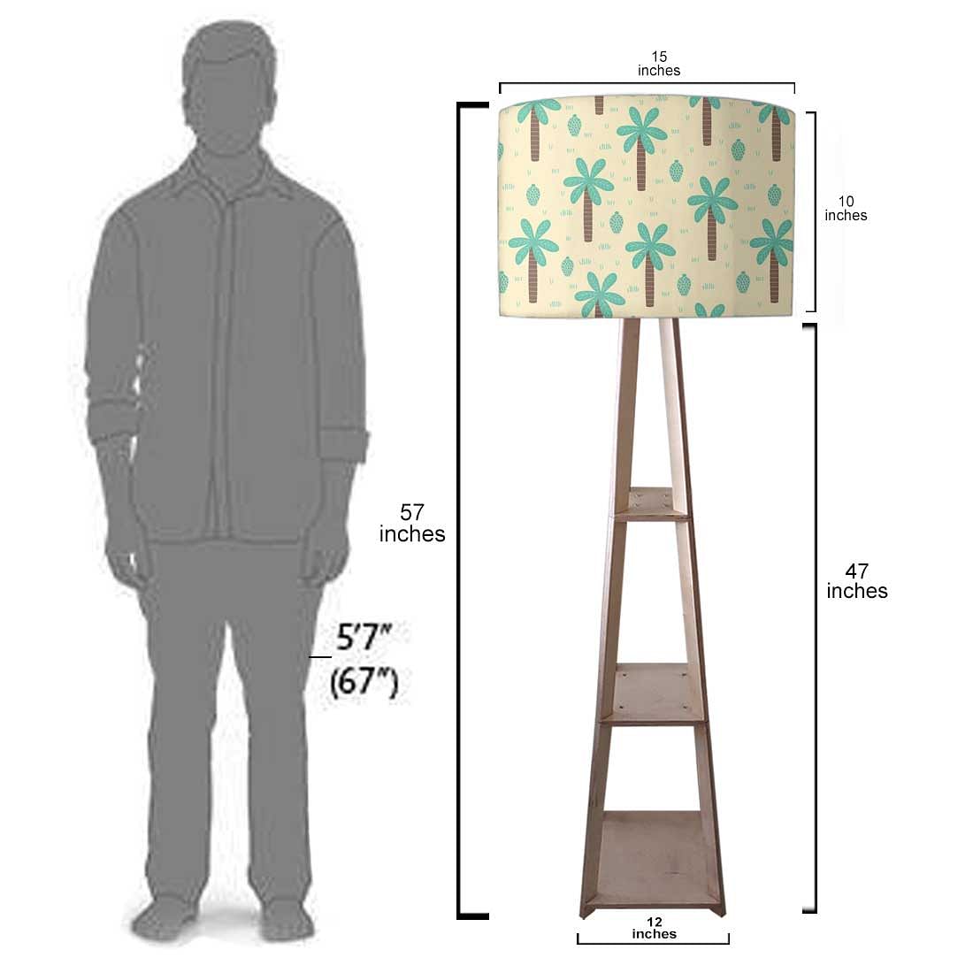 Wooden Tripod Floor Lamp  -   Coconut Tree Nutcase