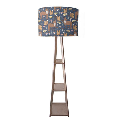 Small Wooden Floor Lamp  -   Cute Sqiurel Nutcase