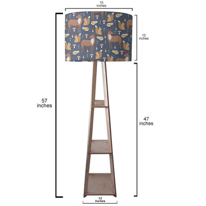 Small Wooden Floor Lamp  -   Cute Sqiurel Nutcase