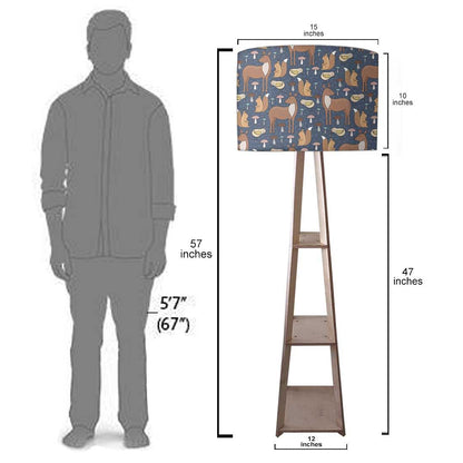 Small Wooden Floor Lamp  -   Cute Sqiurel Nutcase