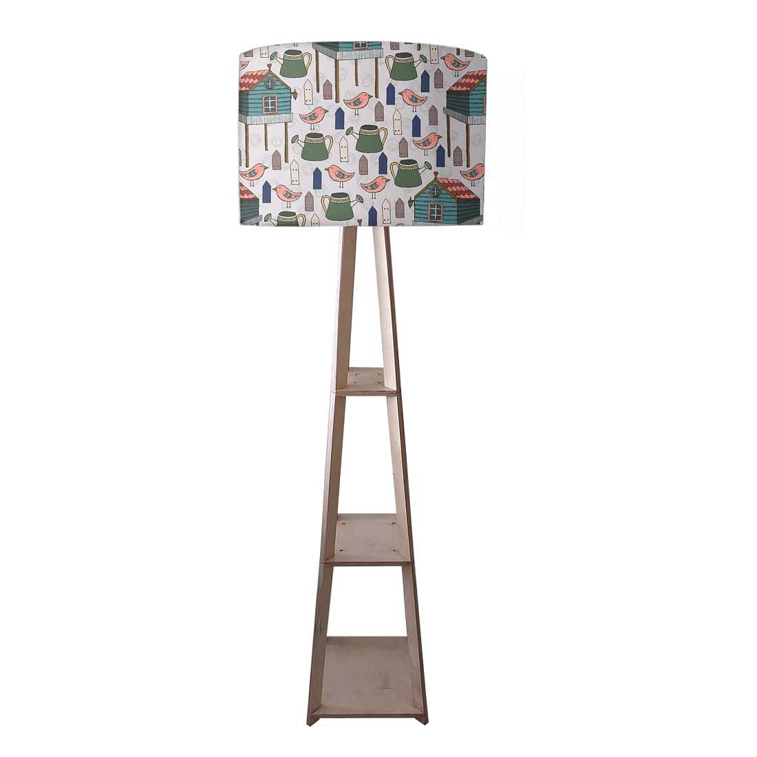 Tall Wooden Standing Lamps  -   Birds & Their Home Nutcase