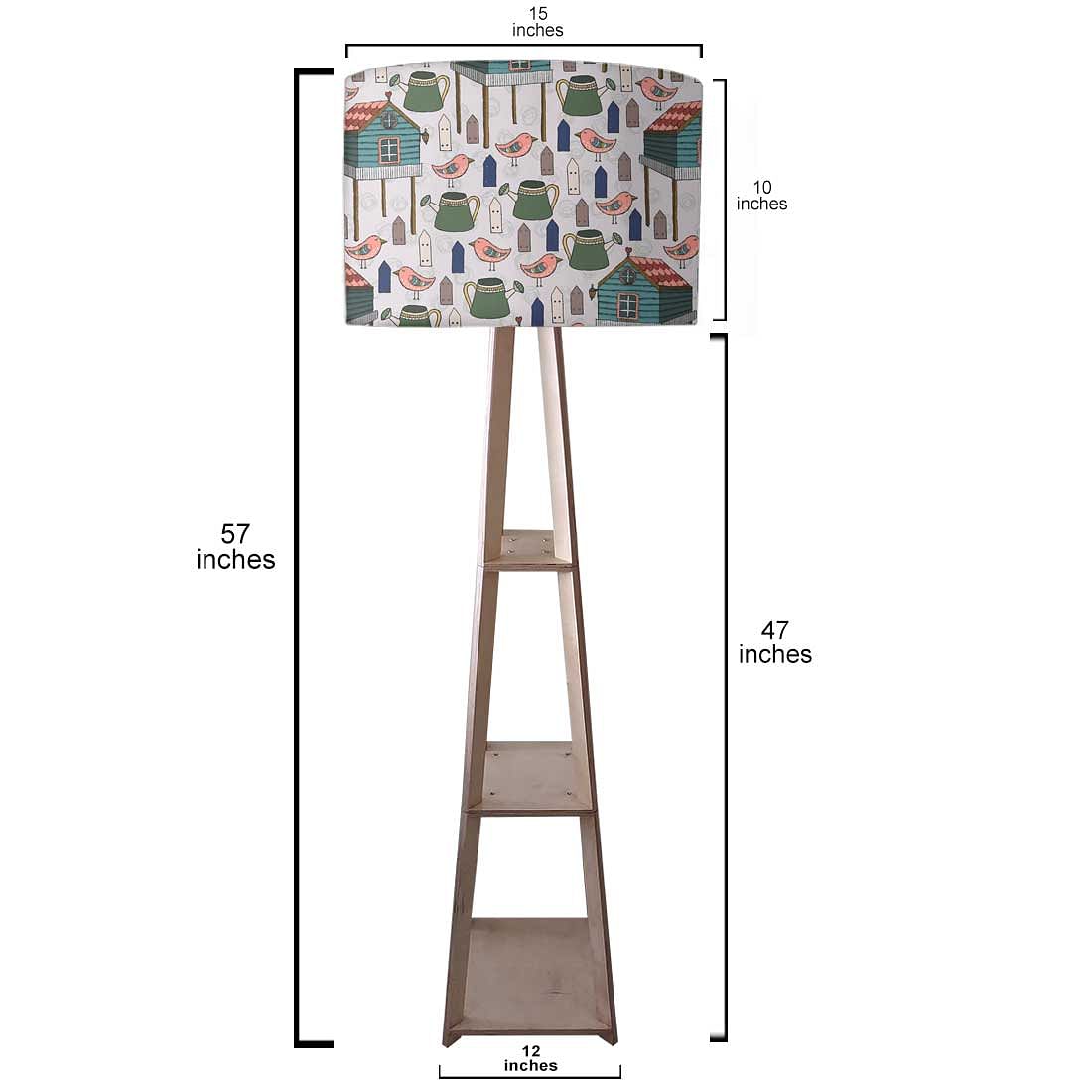 Tall Wooden Standing Lamps  -   Birds & Their Home Nutcase