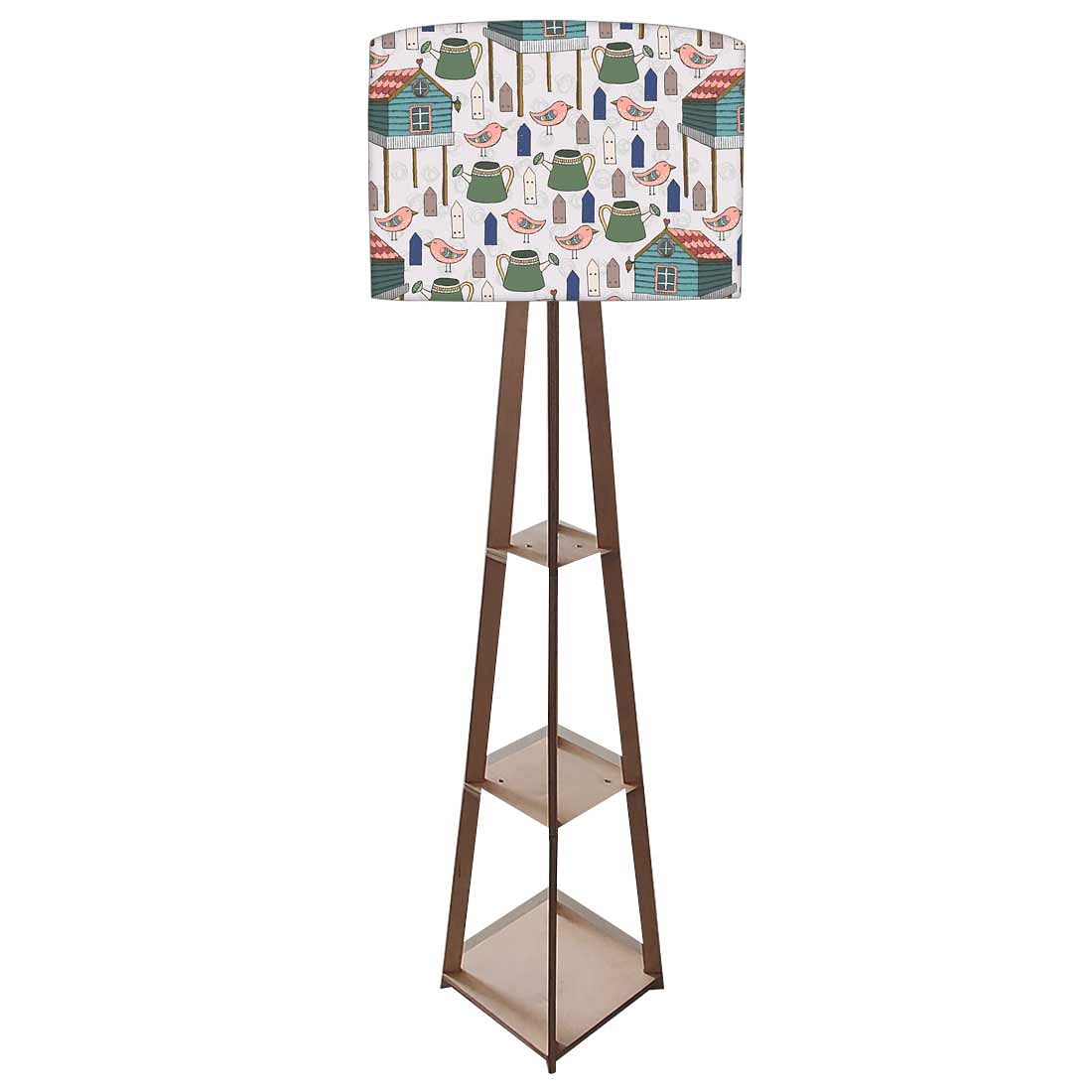 Tall Wooden Standing Lamps  -   Birds & Their Home Nutcase