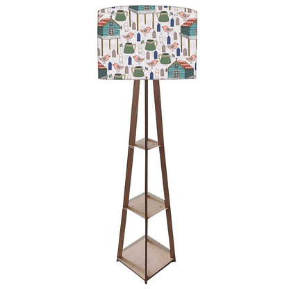 Tall Wooden Standing Lamps  -   Birds & Their Home Nutcase