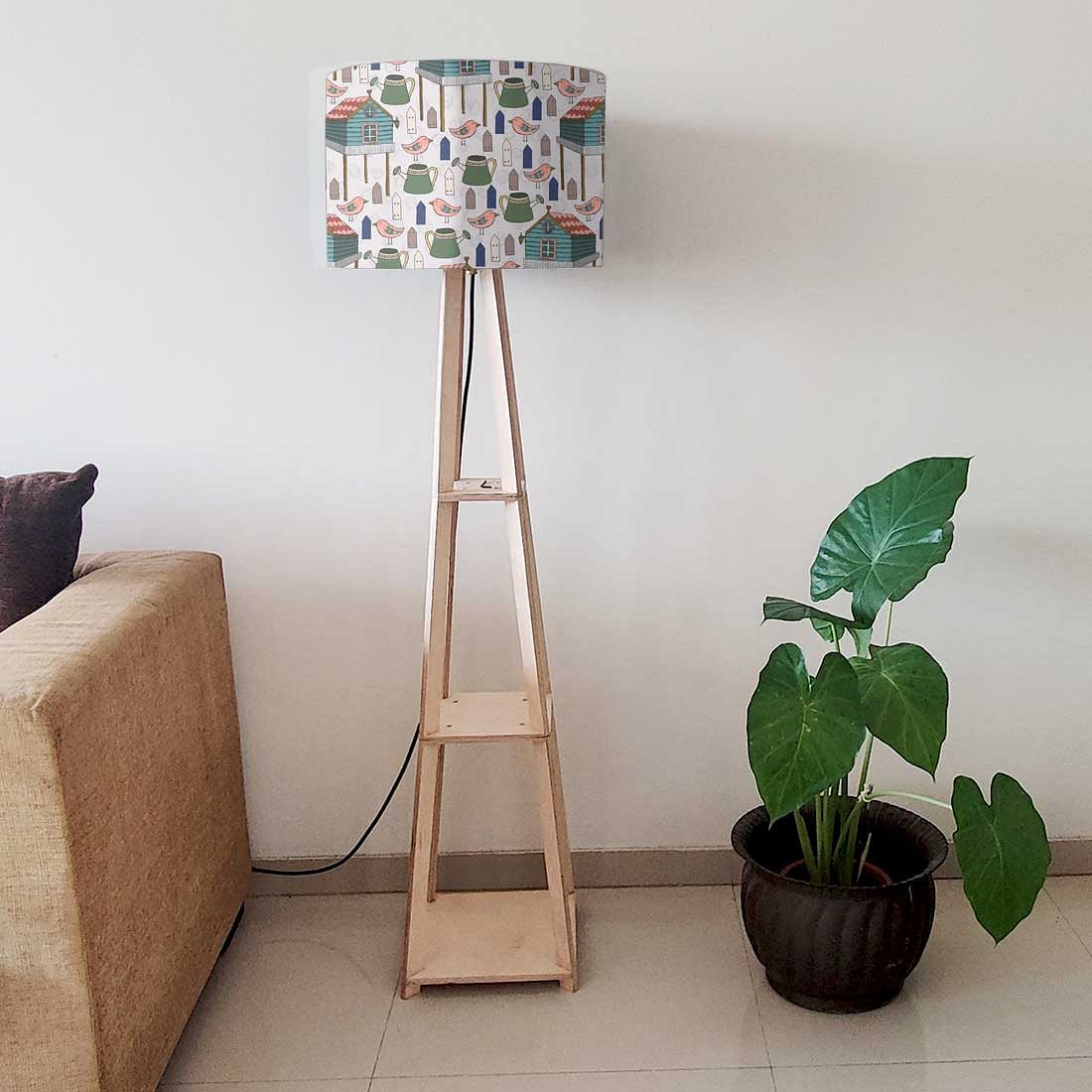 Tall Wooden Standing Lamps  -   Birds & Their Home Nutcase