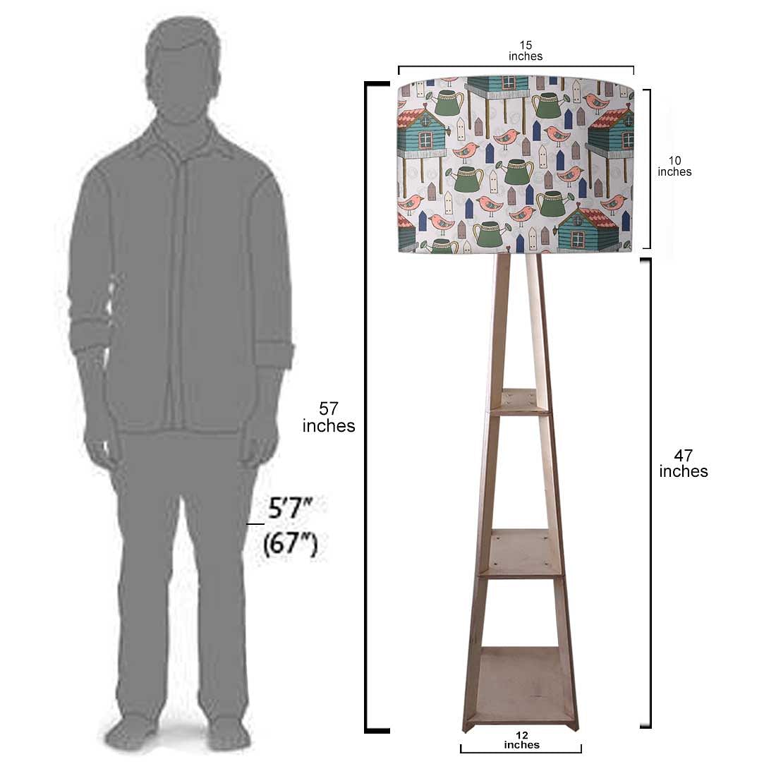 Tall Wooden Standing Lamps  -   Birds & Their Home Nutcase