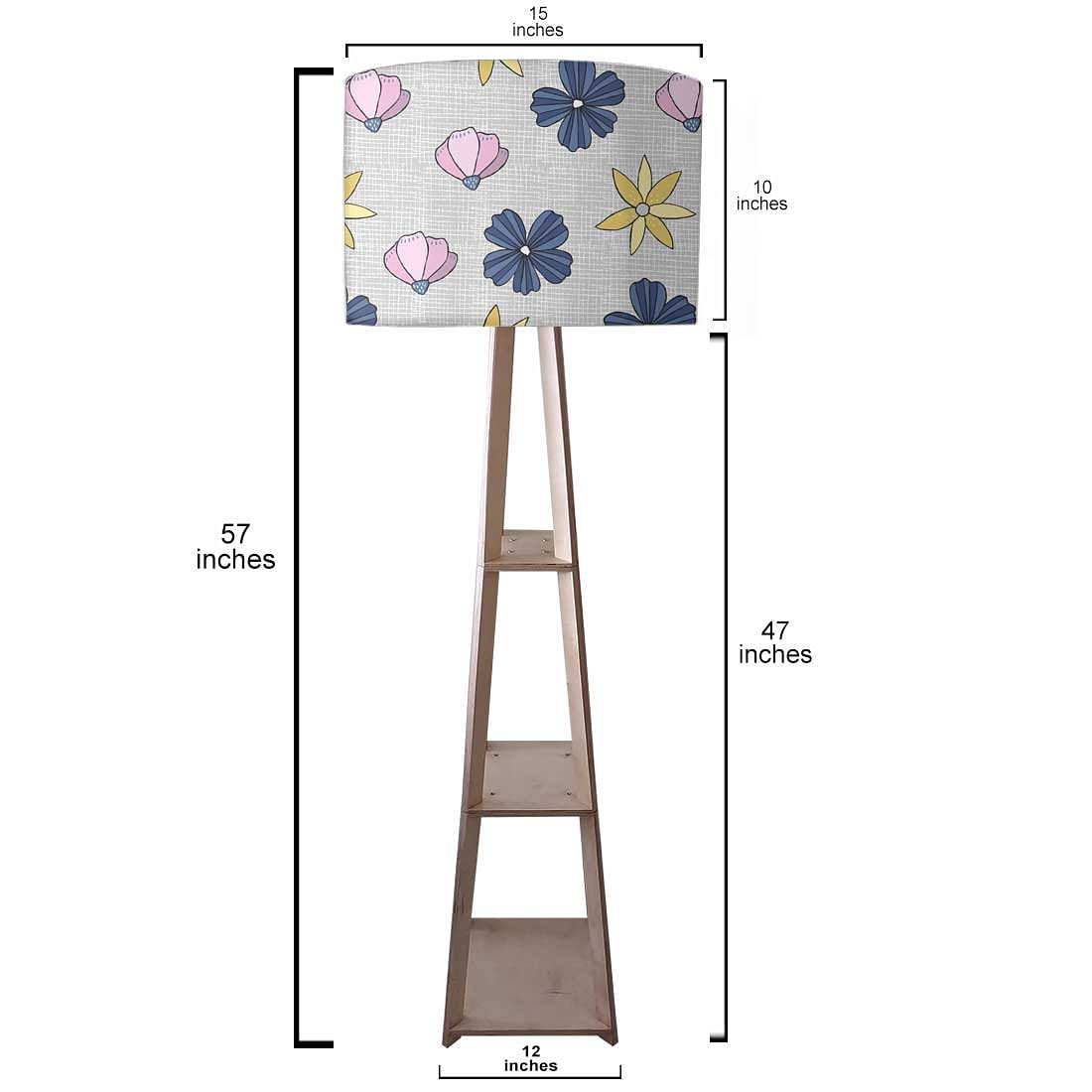 Outdoor Floor Lamp with Shelf for House - Sweet Flowers Nutcase