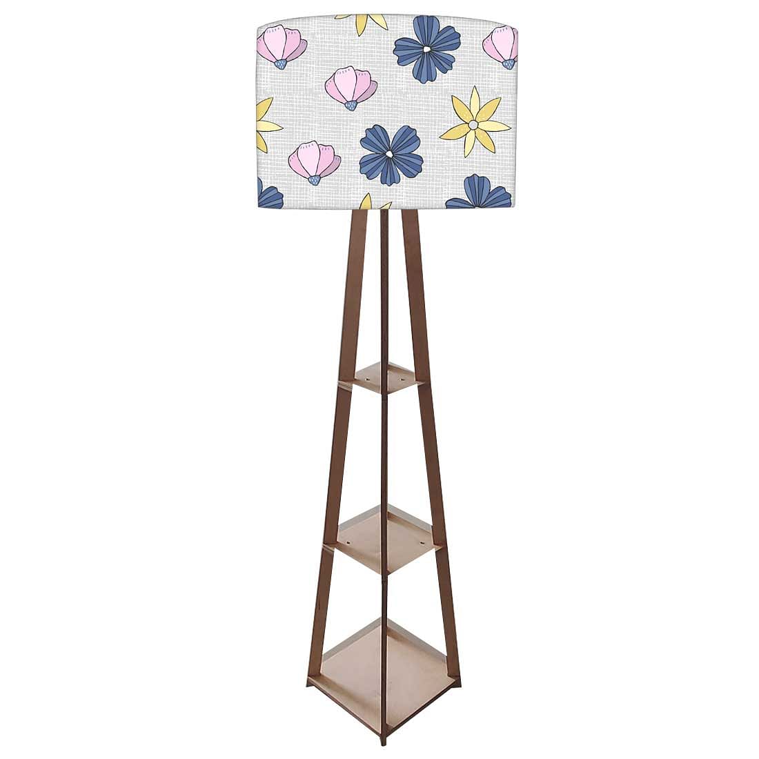 Outdoor Floor Lamp with Shelf for House - Sweet Flowers Nutcase