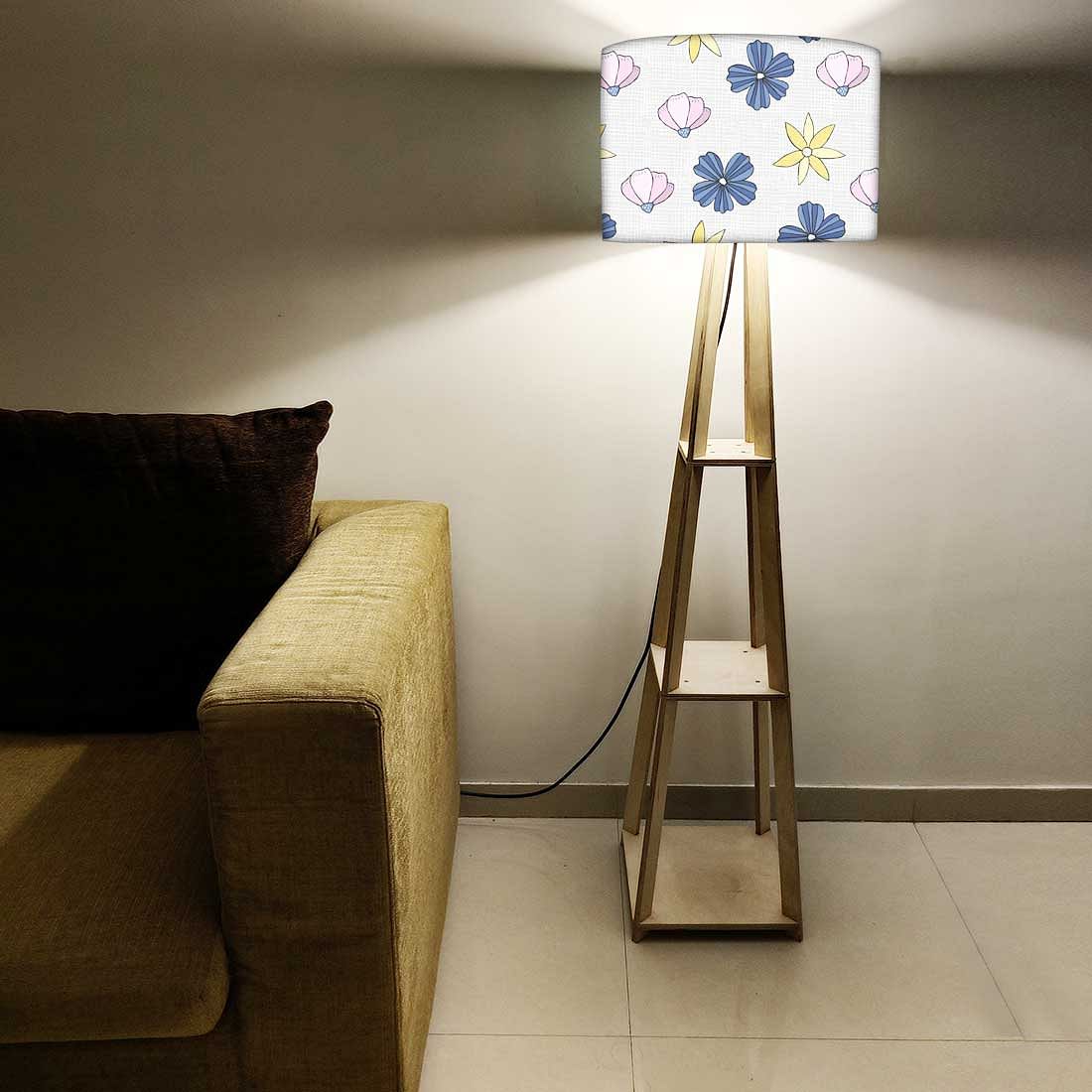 Outdoor Floor Lamp with Shelf for House - Sweet Flowers Nutcase