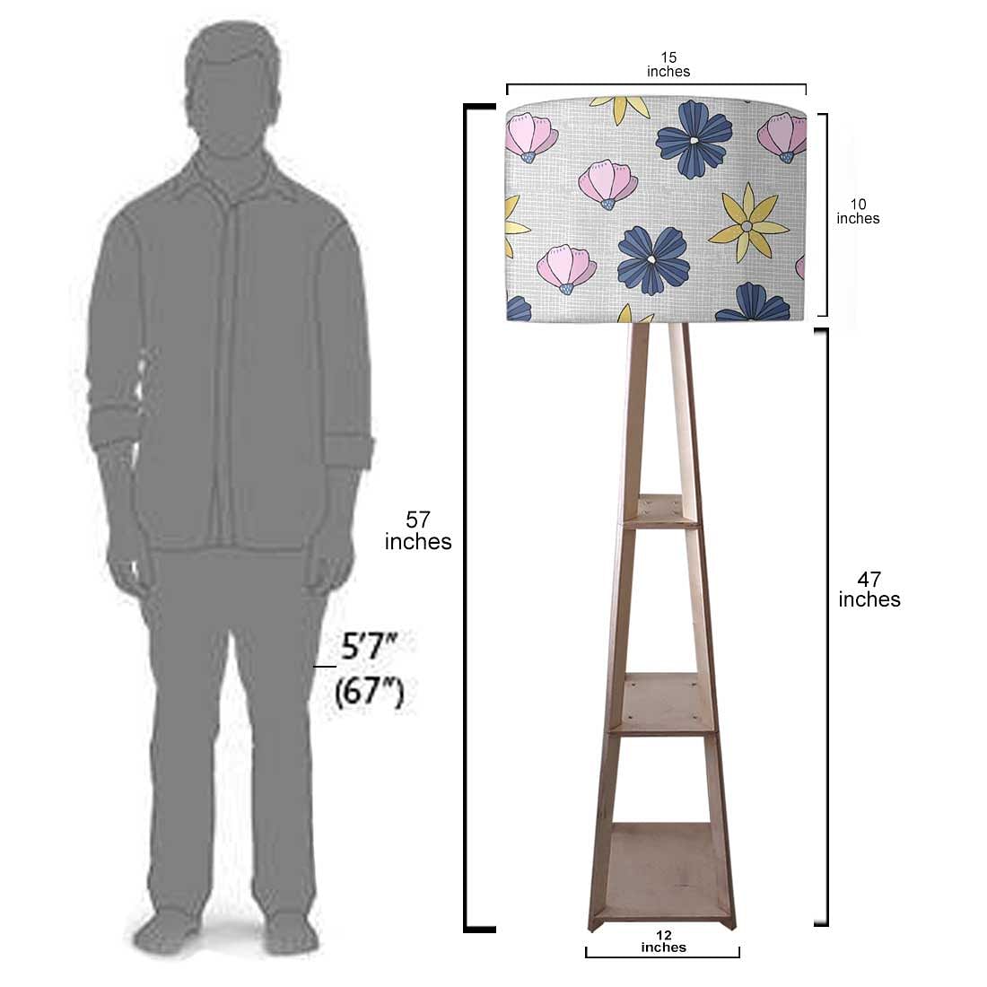 Outdoor Floor Lamp with Shelf for House - Sweet Flowers Nutcase