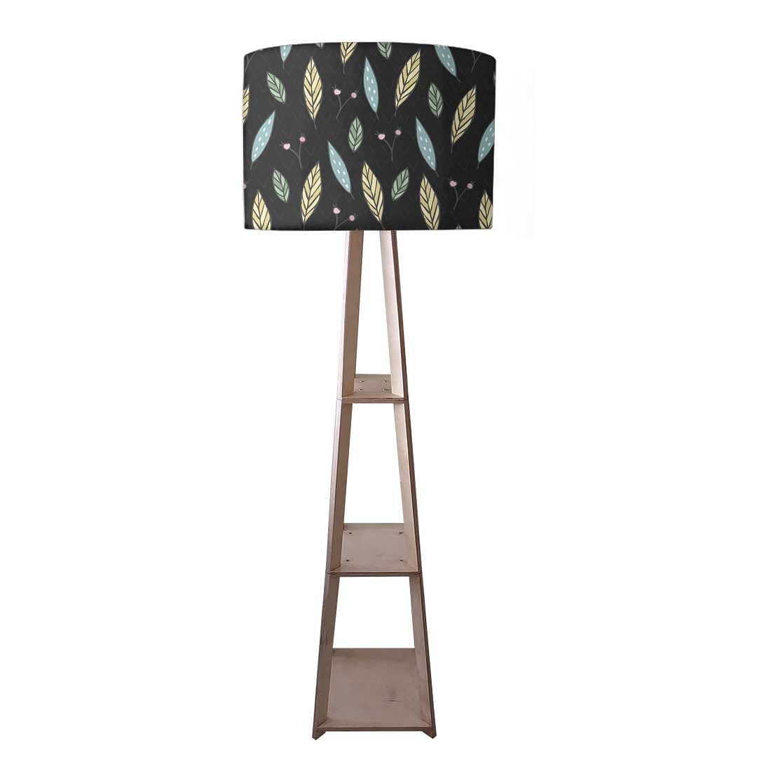 Wooden Column Floor Lamp for Bedside Light - Wheat Leaves Nutcase