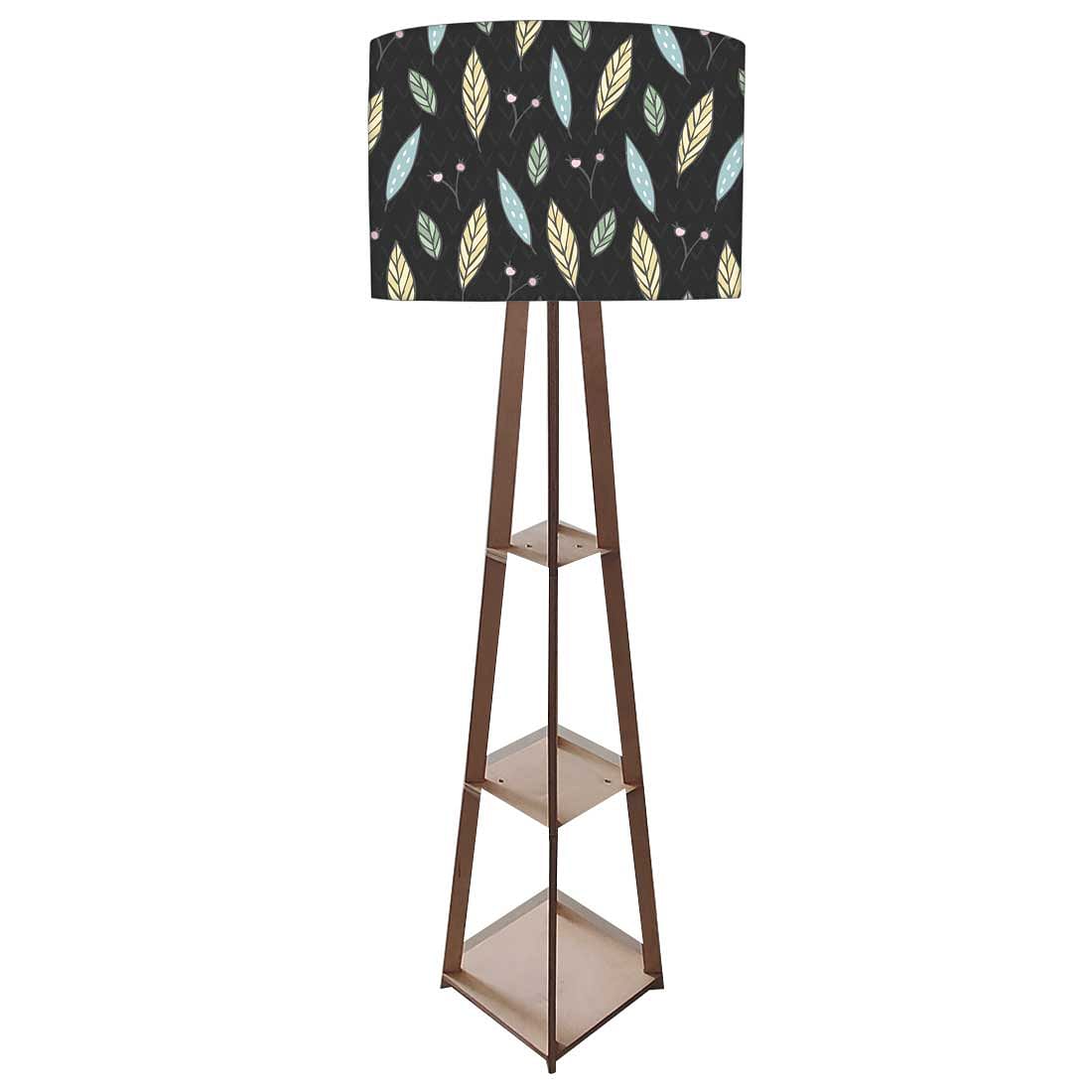 Wooden Column Floor Lamp for Bedside Light - Wheat Leaves Nutcase