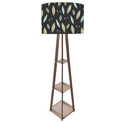 Wooden Column Floor Lamp for Bedside Light - Wheat Leaves Nutcase