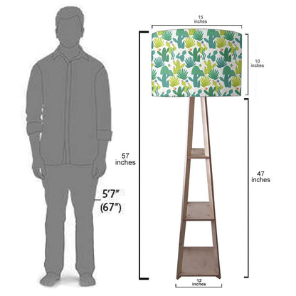 Tripod Floor Lamp  -   Green Cactus Nutcase