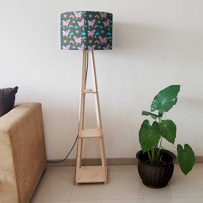 Large Wooden Floor Lamp  -   Cute Unicorn Nutcase
