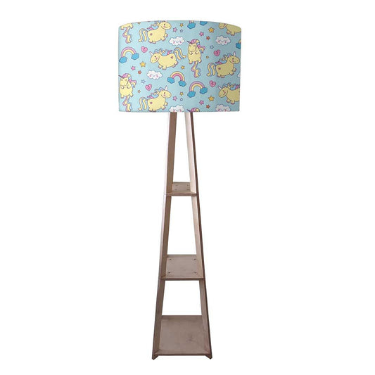 Tall Wooden Standing Lamps  -   Yellow Unicorn Nutcase