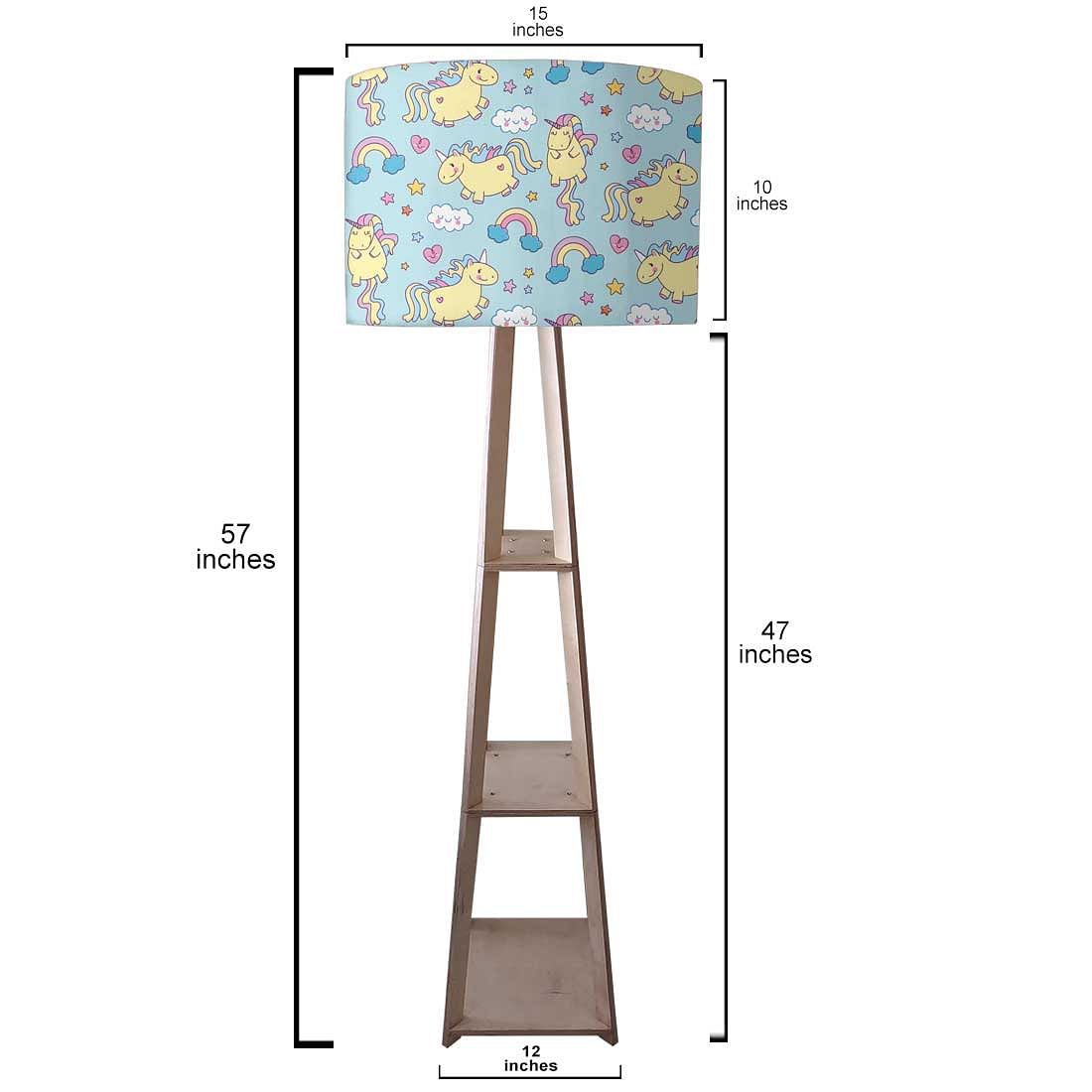 Tall Wooden Standing Lamps  -   Yellow Unicorn Nutcase