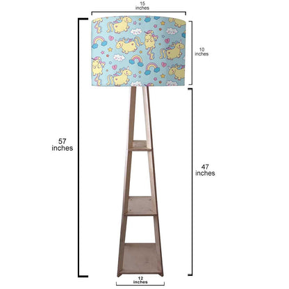 Tall Wooden Standing Lamps  -   Yellow Unicorn Nutcase