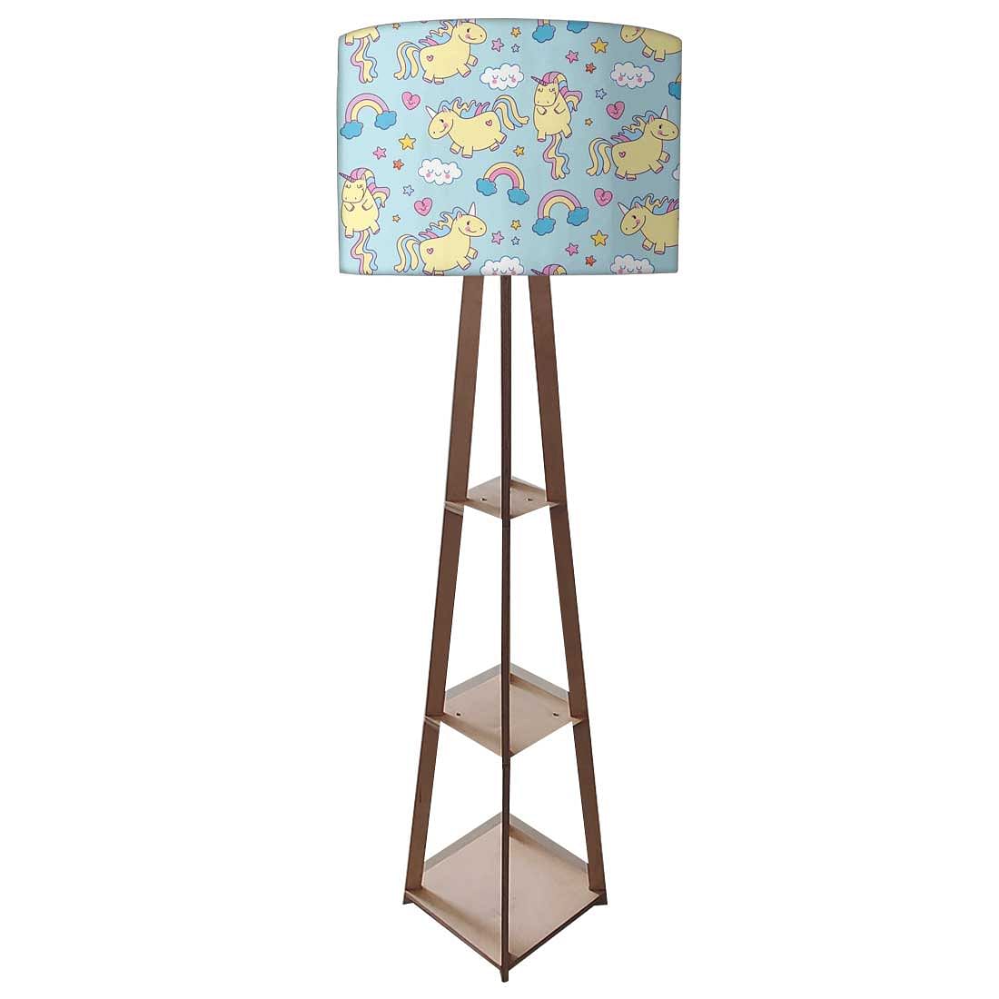 Tall Wooden Standing Lamps  -   Yellow Unicorn Nutcase