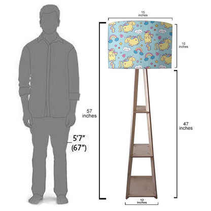 Tall Wooden Standing Lamps  -   Yellow Unicorn Nutcase