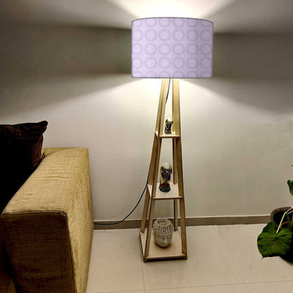 Wooden Floor Lamp  -   Purple Pattern Circle Nutcase