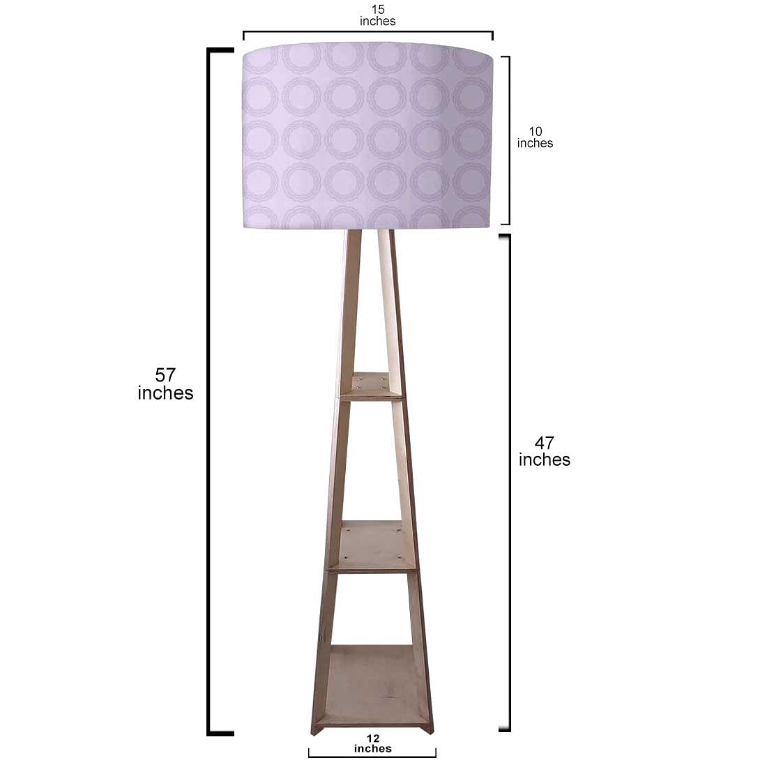 Wooden Floor Lamp  -   Purple Pattern Circle Nutcase