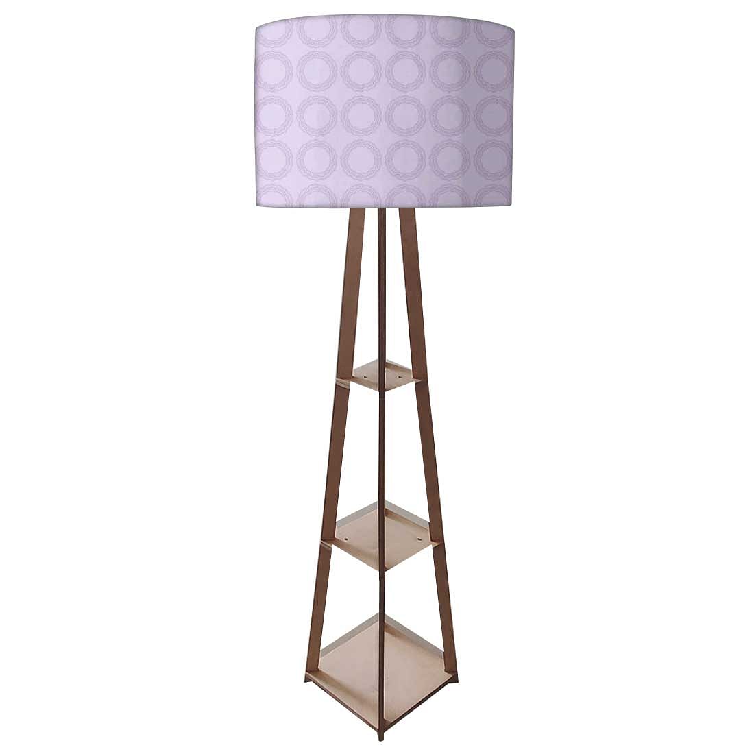 Wooden Floor Lamp  -   Purple Pattern Circle Nutcase