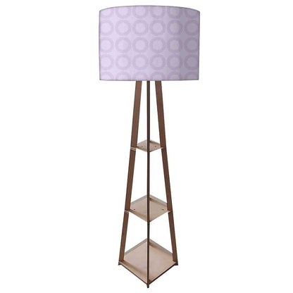Wooden Floor Lamp  -   Purple Pattern Circle Nutcase