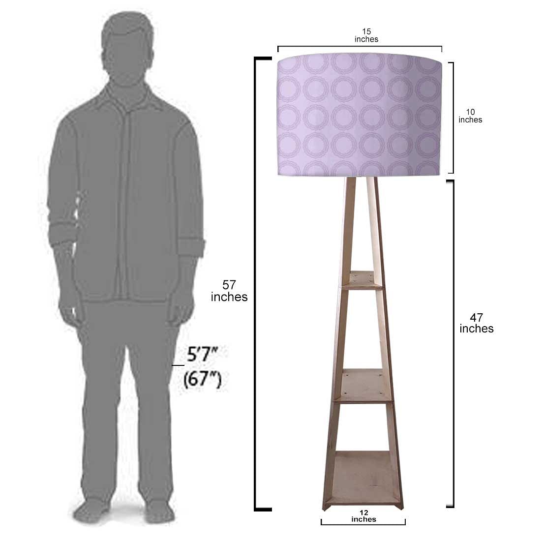 Wooden Floor Lamp  -   Purple Pattern Circle Nutcase