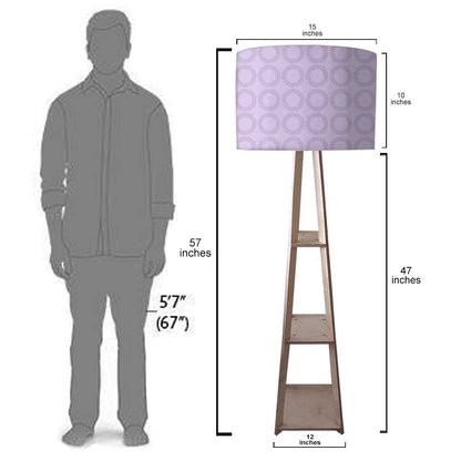 Wooden Floor Lamp  -   Purple Pattern Circle Nutcase