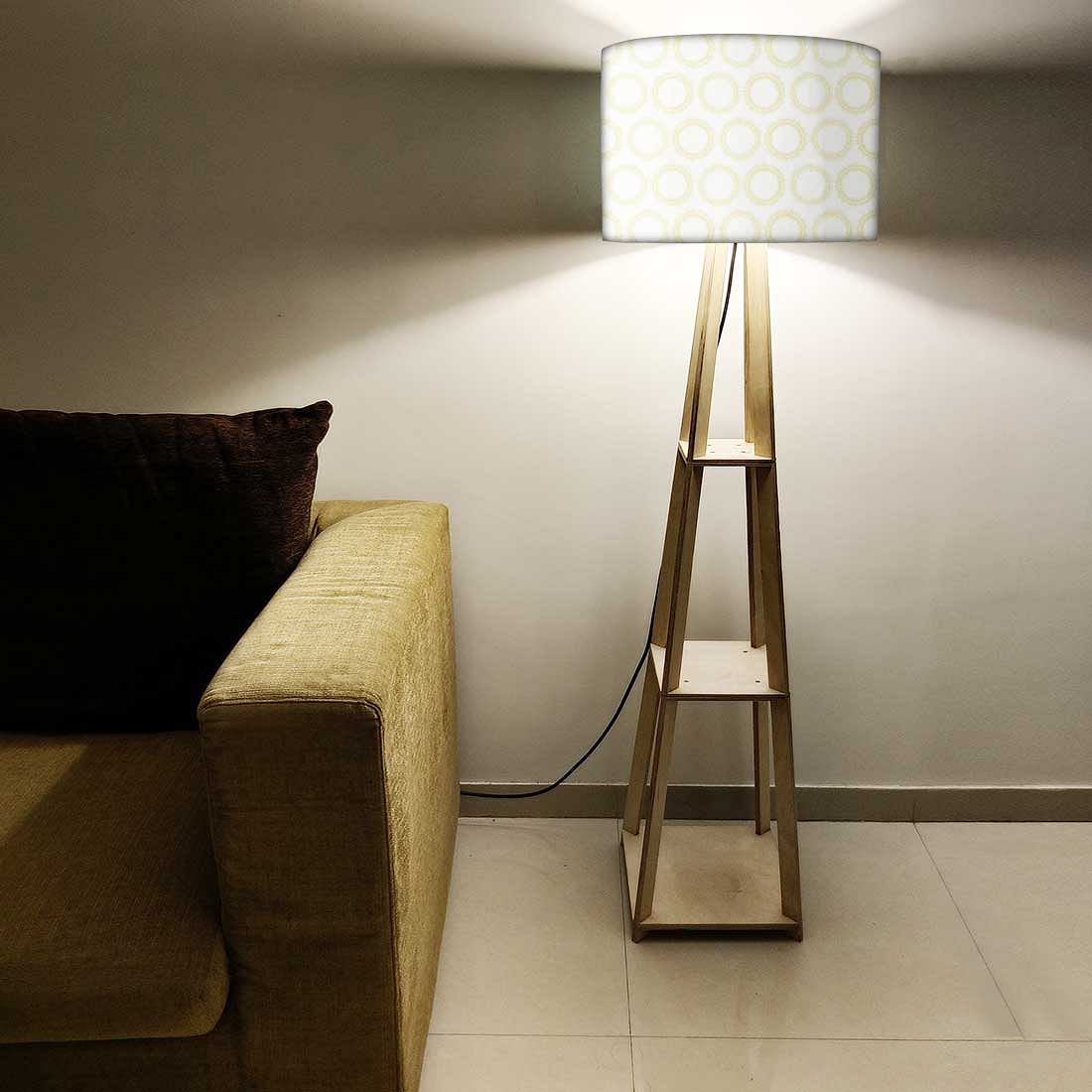Tripod Floor Lamp  -   Yellow Pattern Circle Nutcase